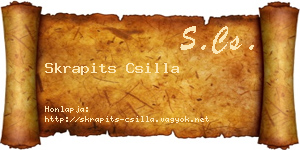 Skrapits Csilla névjegykártya